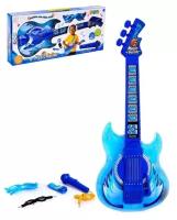 Игрушка музыкальная гитара "Играй и пой", с микрофоном, звуковые эффекты, цвет синий 6980903