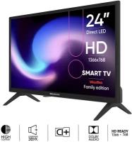 Телевизор Topdevice 24" TDTV24BS01H_BK SMART SPECIAL, HD 720p, Smart TV WildRed, черный