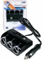 Разветвитель электропитания от прикуривателя Nova Bright 3 гнезда + 2 USB-порта, 1000мА, 12/24В 46902