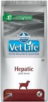 Vet Life Dog Hepatic с рыбой диетический сухой корм для собак при хронической печеночной недостаточности 2кг