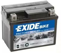 EXIDE AGM12-4 Аккумулятор MOTO AGM Ready 3Ah 50A 113x70x85 полярность ETN 0 токовыводы M04