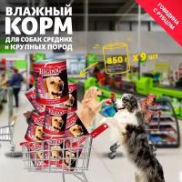 Влажный корм для собак Зоогурман "BIG DOG" Говядина с рубцом ж/б 850гр х 9шт