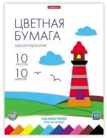 Бумага цветная односторонняя А4, 10 листов, 10 цветов ErichKrause, немелованная, на склейке, плотность 80 г/м2 + игрушка