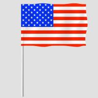 Флаг (флажок) США на палочке / 15x22 см. / 5 штук