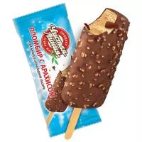 Мороженое Чистая Линия Пломбир крем-брюле в шоколадной глазури с арахисом