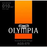 Струны для акустической гитары Olympia Bronze (10-14-23w-30-39-47), AGS570