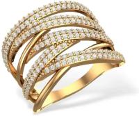 Золотое кольцо «Хит» с бесцветными фианитами 1100841-00770