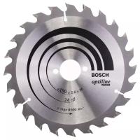 Диск пильный 190 х 30 мм, 24 зуба, BOSCH Optiline Wood, 2608640615