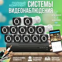 Камера видеонаблюдения комплект 12шт 2MP ST-KIT-A122HD-L