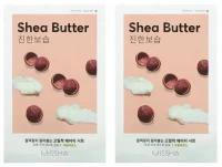 Маска для лица увлажняющая с маслом ши для сухой кожи, Missha, Airy Fit sheet mask Shea Butter, 19 г, 2 шт