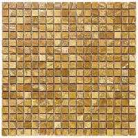 Мозаика из натурального мрамора Natural Mosaic M097-15P оранжевый квадрат глянцевый