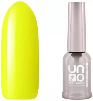Гель лак для ногтей UNO для педикюра полупрозрачный насыщенный неоновый желтый, 8 мл
