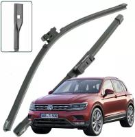 Дворники VW Volkswagen Tiguan (2) Mk 2 Фольксваген Тигуан МК2 2016 2017 2018 2019 2020 2021 Щетки стеклоочистителя бескаркасные 650мм-550мм к-т 2шт