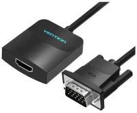 Мультимедиа конвертер Vention VGA + аудио > HDMI, гибкий, черный (ACNBB)