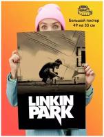 Большой плакат постер для интерьера 49 на 33см рок группа Linkin park