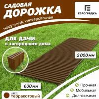 Садовая дорожка Еврогрядка 600х2000, цвет: терракот