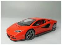 Коллекционная машинка игрушка металлическая Ламборджини Lamborghini для мальчиков масштабная модель 1:24 оранжевый