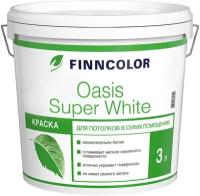 Краска в/д finncolor oasis super white для потолка 3л белая арт.700001264