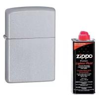 Набор Зажигалка ZIPPO Classic Satin Chrome+Топливо ZIPPO 125 мл