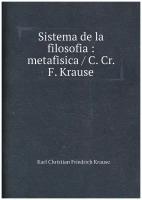 Sistema de la filosofia: metafisica / C. Cr. F. Krause