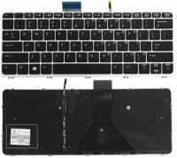 Клавиатура для ноутбука HP Folio 1011, 1012, 1020 G1 / Elitebook X2 черная, с рамкой, с подсветкой