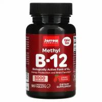 Jarrow Formulas Methyl B-12 (Метил B-12) вишня 5000 мкг 90 жевательных таблеток