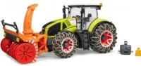 Масштабная модель Bruder 03-017 Трактор Claas Axion 950 c цепями и снегоочистителем