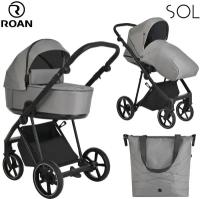 Коляска 2в1 Roan Sol Cloud Grey/Black/ручка чёрный