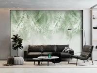 Фотообои 315х270 см Пальмовые листья (ветви пальмы) 3D обои флизелиновые в спальню, кухню, гостиную 20 (можно обрезать до 300х270, 300х250 см)