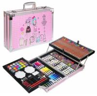 Художественный набор для рисования в металлическом чемоданчике Девочки, 145 предметов