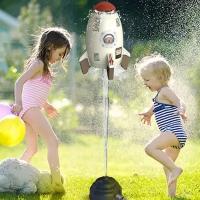 Летающая водометная ракета /Космическая вращающаяся садовая поливалка LOTS OF WATER/Серый