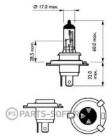 Лампы H4 12V 60/55W P43t-38 ColorVision Blue (бокс, 2шт) PHILIPS 12342CVPBS2 | цена за 1 шт