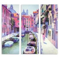 Модульная картина на холсте "Улочки Венеции" 90x85 см