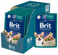 BRIT PREMIUM, корм для собак. Пауч для взрослых собак всех пород, Утка в соусе, 85г 14 шт