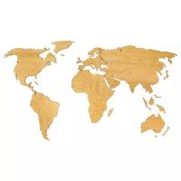 Деревянная карта мира AFI DESIGN 120х60 см Premium, Дуб