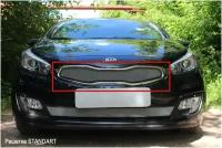 Защитная сетка радиатора верх хром Kia Pro Ceed (2012-2015) только для моделей Pro ceed / съемная решетка на бампер Киа Про Сид