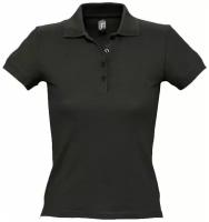 Рубашка поло женская PEOPLE 210, черная, размер M