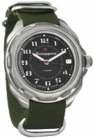 Мужские наручные часы Восток Командирские 216186-green, нейлон, зеленый