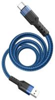 Кабель HOCO U110 Type-C charging data cable 1.2M, 3.0А, blue