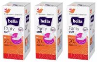 BELLA Прокладки ежедневные Panty Soft ультратонкие, 3 упаковки (3 х 20 шт.)