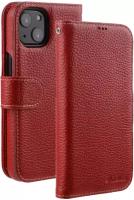 Кожаный чехол книжка Melkco для Apple iPhone 14 (6.1") - Wallet Book Type, красный