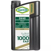 Моторное масло YACCO VX 1000 FAP 5W 40 синтетическое, 2 л