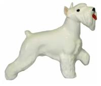 Шнауцер белый Фарфоровая фигурка собаки