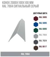 Конек 2000х100х100мм RAL 7004 Сигнальный серый(упк.3шт)