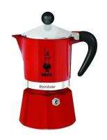 Гейзерная кофеварка Bialetti Rainbow 4962 160 мл. на 3 чашки Red