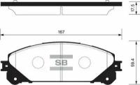 Колодки тормозные передние Sangsin Brake SP2137