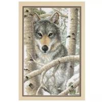 Набор для вышивания крестом DIMENSIONS Зимний волк, 36х23 см (03228)