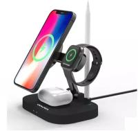 Беспроводное зарядное устройство AWEI W22 Wireless Charge Magnetic, 4-in-1, Черный