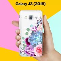 Силиконовый чехол на Samsung Galaxy J3 (2016) Цветы 10 / для Самсунг Галакси Джи 3 2016