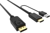 Кабель Buro HDMI (m)/DisplayPort (m) 2м. черный (HDMI-DP-2M)